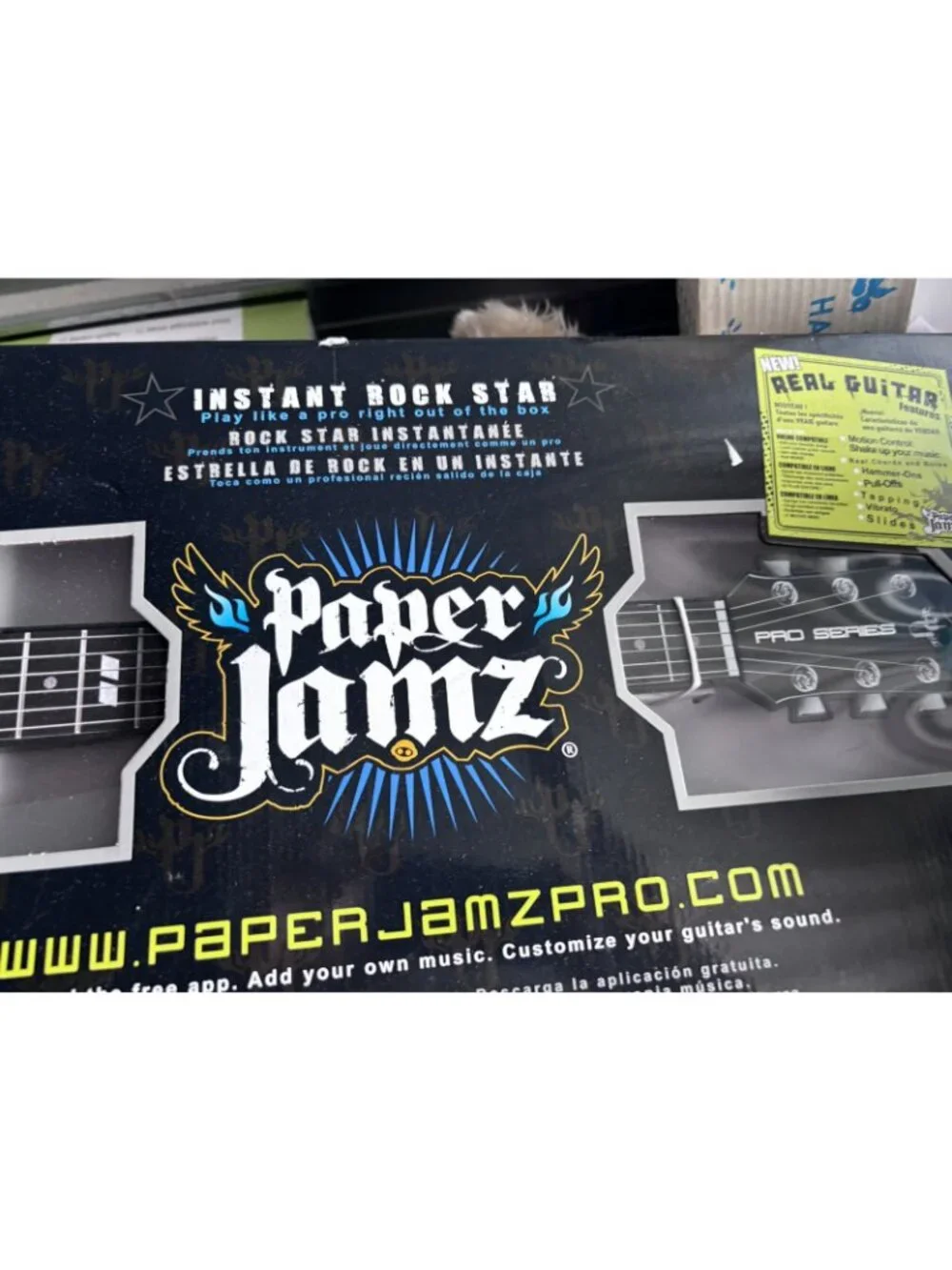 Paper Jamz Pro Series Guitar Red Yellow #6288 Instant Rock Star With Amp